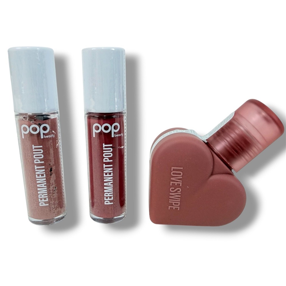 POP Beauty Permanent Pout Kaja Love Swipe Velvet‎ Matte Lip Mousse Bundle New